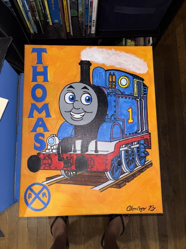 Thomas and Friend Hand Painted Canvas Painting Wall Art