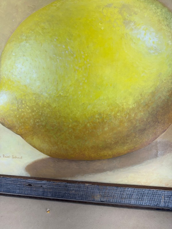 Original Painting Patricia Boldt Schaaf LEMON Signed Framed 31"x27" South Dakota gallery