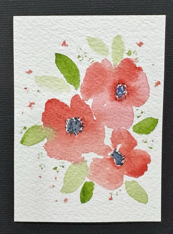 Original Watercolor ACEO Floral “Fresh Picked” Signed, Dated OOAK
