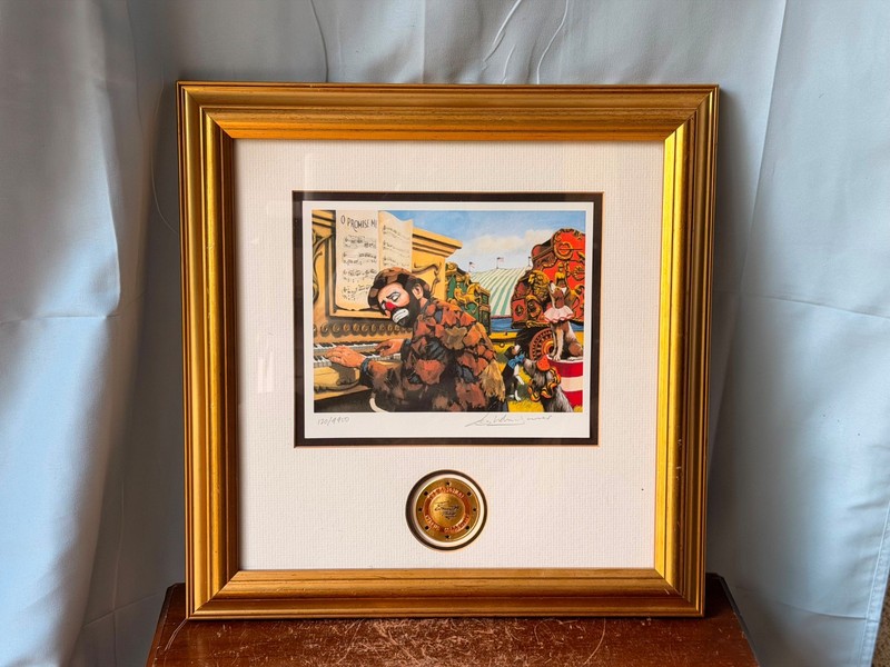 Emmett Kelly Signed Limited Edition Print Clown Alley Chords Circus Art gallery