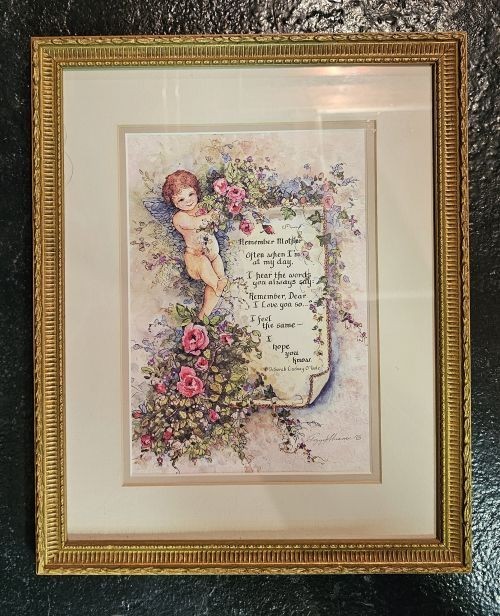 VINTAGE PEGGY ABRAMS CHERUB ANGEL ARTWORK FRAMED PICTURE ***WOW***