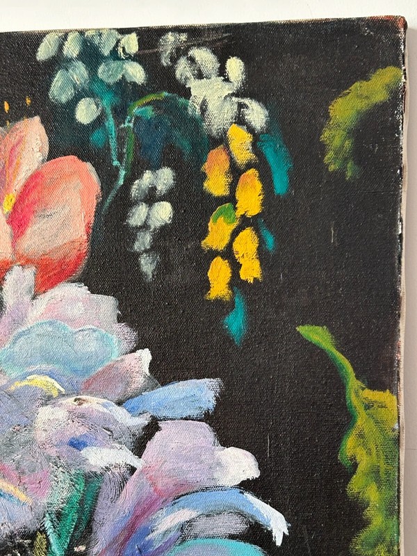 Listed NY Artist Isabel Gamerov 30X20'' Floral Still Life Lilies Oil Painting gallery