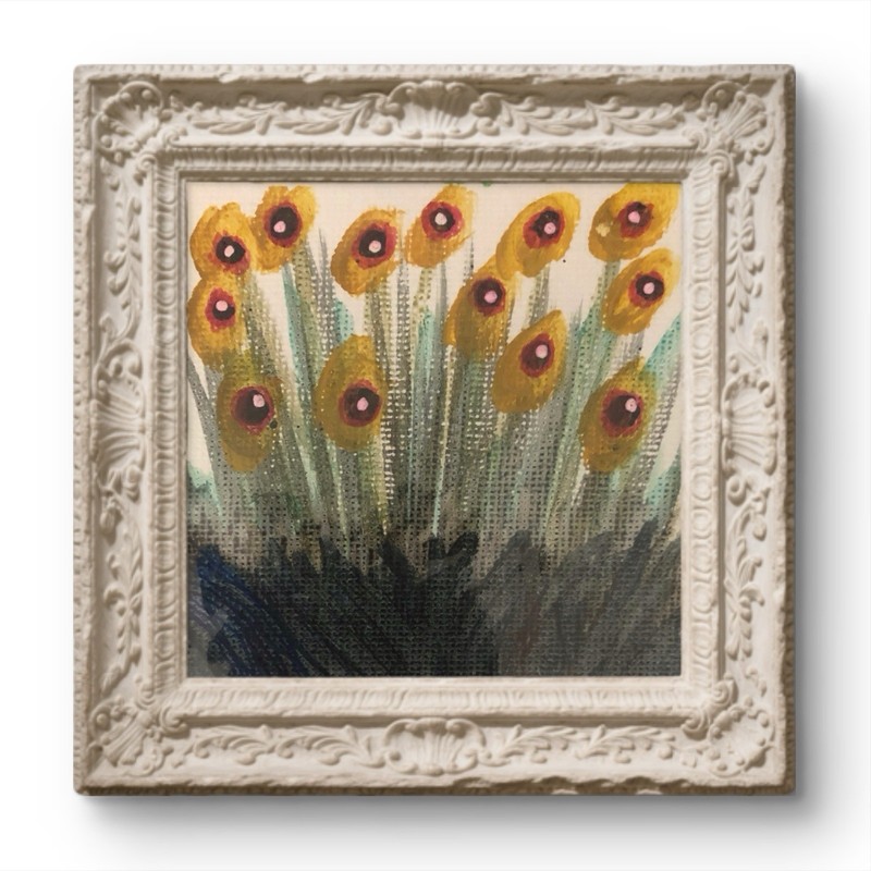 BLESSED#132 2×2 Original Art Modern Minimal Floral Emotion Poet Abstract Nature