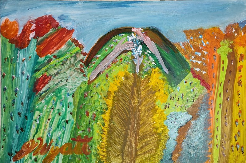 Acrylic Painting »The Crops» Signed 15″ x 10″ Original