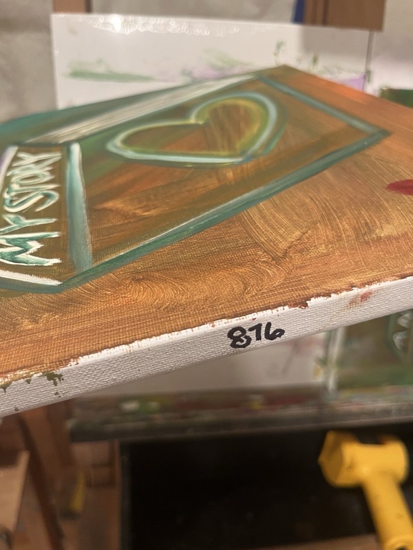 BLESSED#876 11x14 Book Heart Art Abstract Neo Expressionism Original Canvas gallery