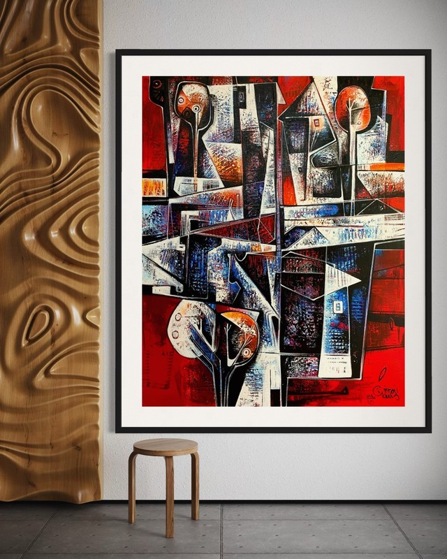 SIMEON GONZALES Original Painting COA / art studio Maryland - USA/LARGE XXL gallery