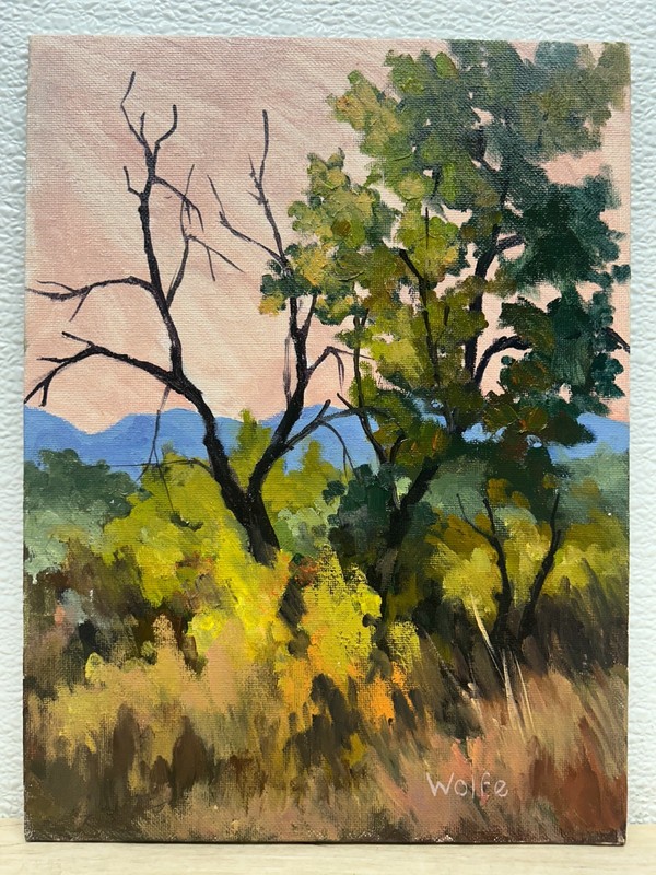 Vintage Authentic Oil Painting Summer Paysage Signed By Mary Hansen Wolfe