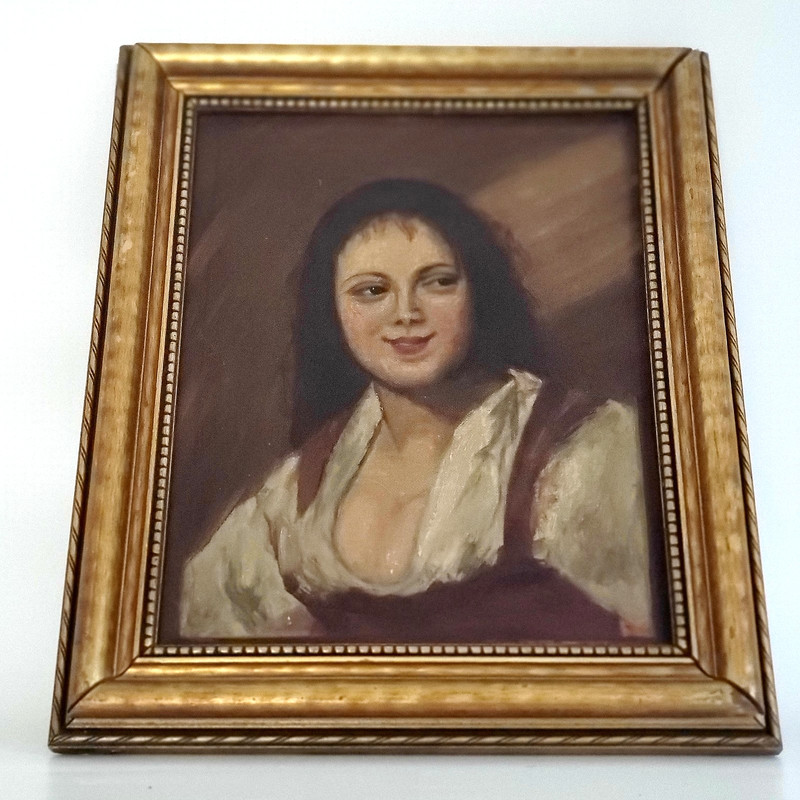 ANTIQUE OIL PAINTING PORTRAIT OF A WOMAN SIGNED ALVERDA PEALE COKER 1870 - 1958 gallery