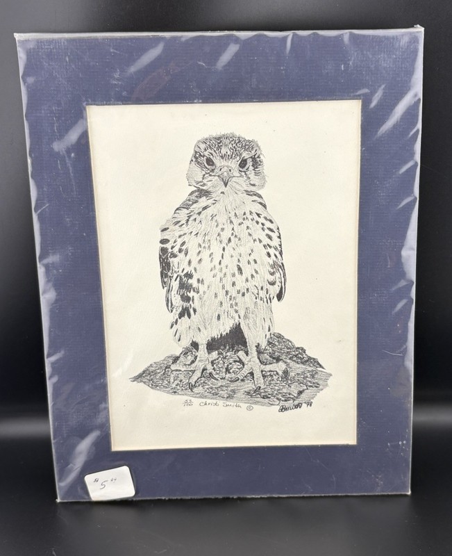 Christi Smith 53/100 Original Bird Art 1978, Hand Signed Non Framed