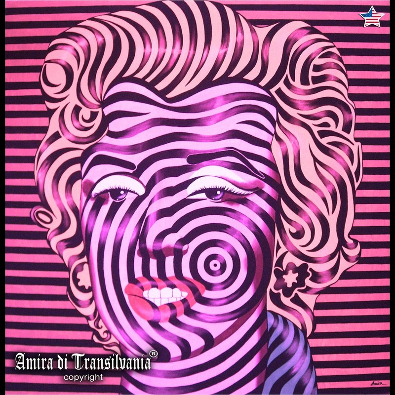 Marilyn Monroe Woman Portrait Painting Hollywood Pictures Artist Pop Art Pink