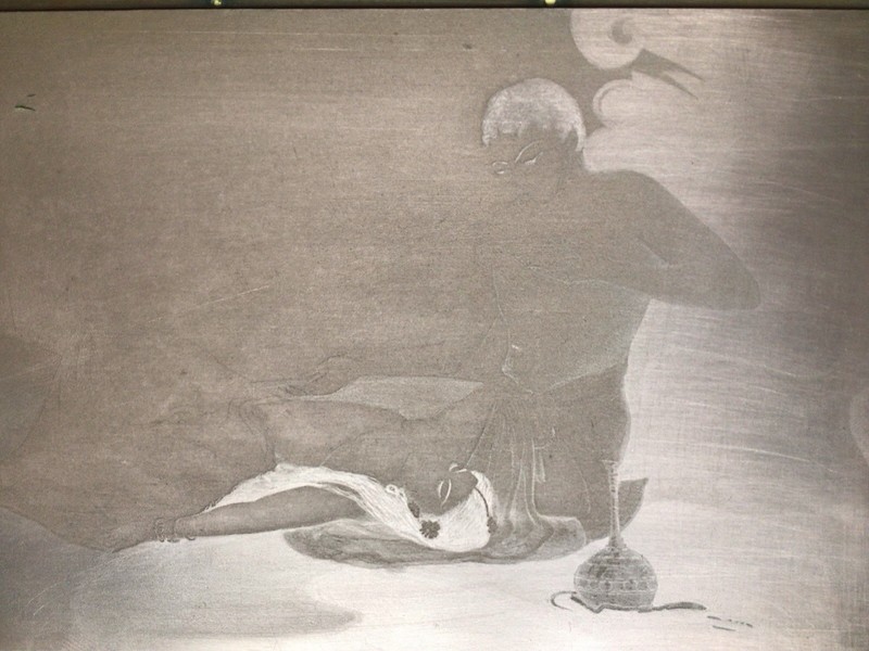 Antique Copper Plate Omar Khayyam Lovers 1920s India Art Painting gallery