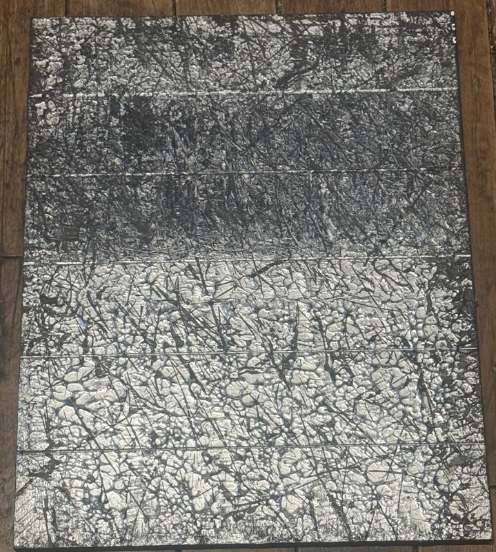 Black Silver Abstract Painting On Board Industrial Urban Loft Modern Interior gallery