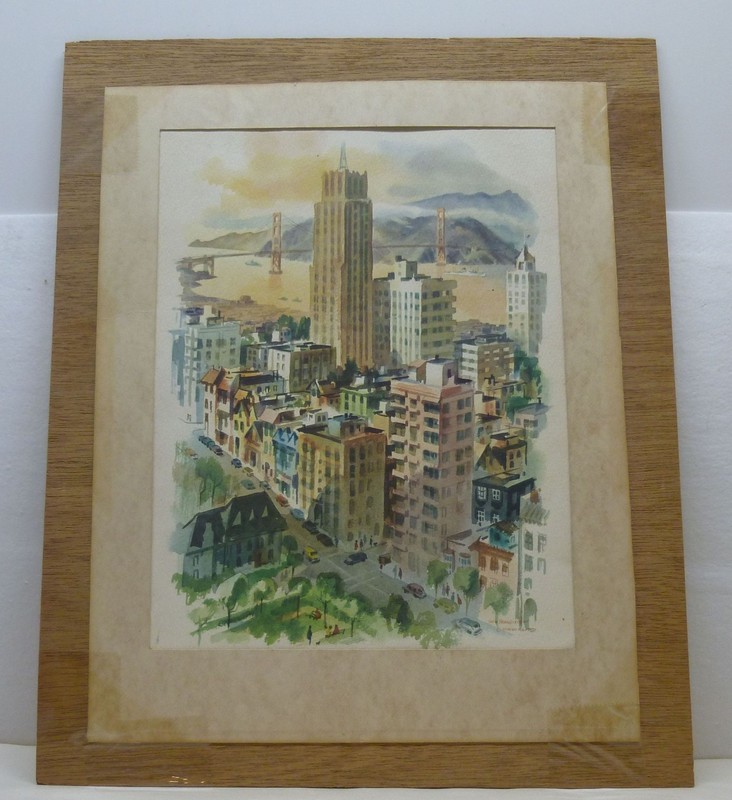 Vintage Louis Macouillard Matson Line Ship Menu Cover San Francisco Water Color