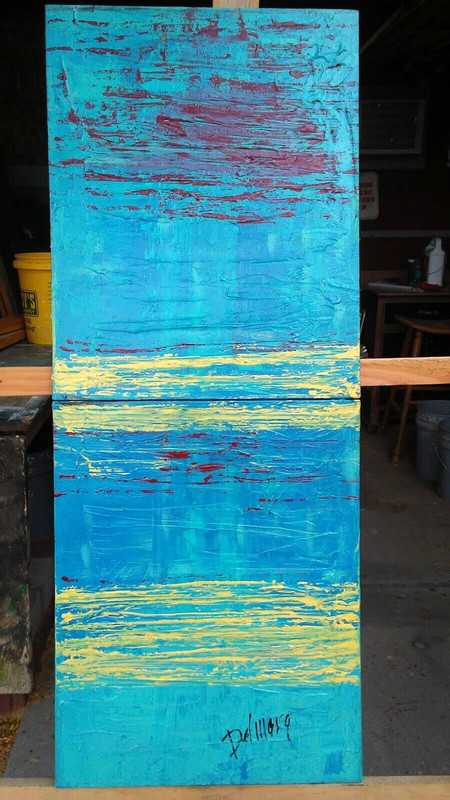 Mixed Media Painting on Canvas Original DelMarq 2 PC