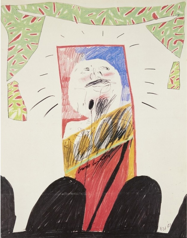 Original: David Hockney, «The Singer from 1963,» Signed by Artist