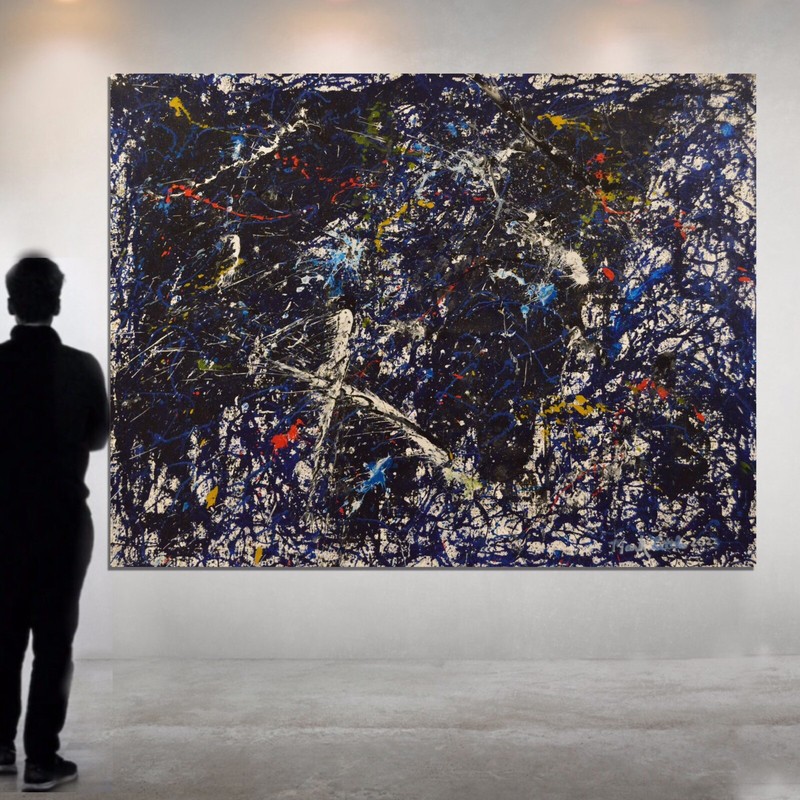 Jackson Pollock style canvas￼￼￼ Painting 81” X 62” XL (6ft. 9in.)Abstract,Modern