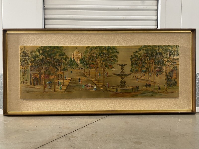 🔥 Fine Epic Vintage Mid Century French Paris Cityscape Oil Painting, Loré ’50s