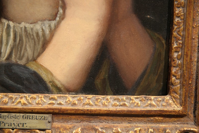19th Century French Depiction of a Young Woman Girl praying gallery