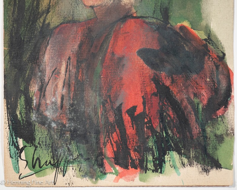 Beautiful Vintage Carl Shaffer Impressionist Figural Fashion Painting WPA Art 1 gallery