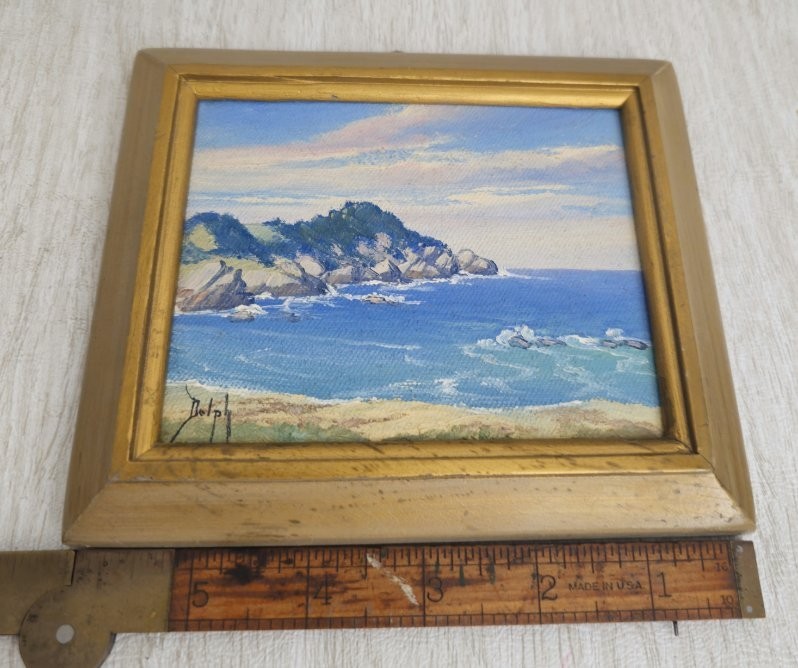 MARIE DOROTHY DOLPH - 1955 Oil Painting 'Lobo Point' Carmel Monterey gallery