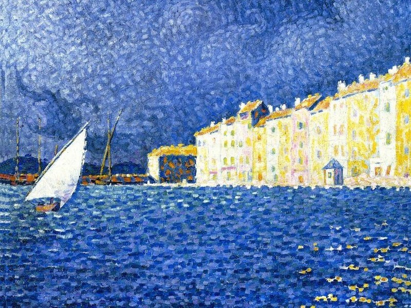 Oil painting Paul-Signac-The-Storm-Saint-Tropez impression landscape canvas art