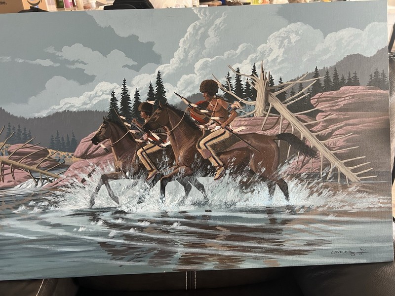 BEAUTIFUL Oil On Canvas Painting By Navajo Artist Fred Cleveland gallery