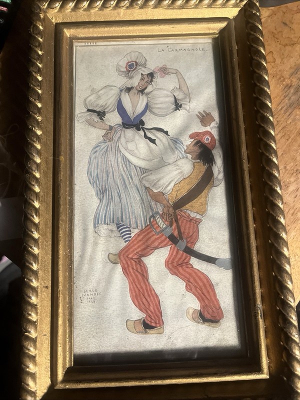 Serge Ivanoff Original Print 1937 Signed La Carmagnale Framed