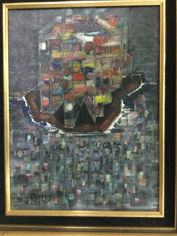 Sherry MacCallum Dated 1968 "WALLSTREET Hub Of the World" Orig. Abstract Signed gallery