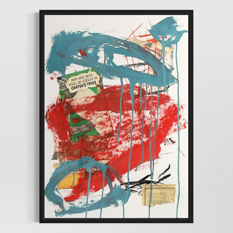 Original Mixed Media Abstract Art Painting 18×24 “Carter’s Trigs» Signed