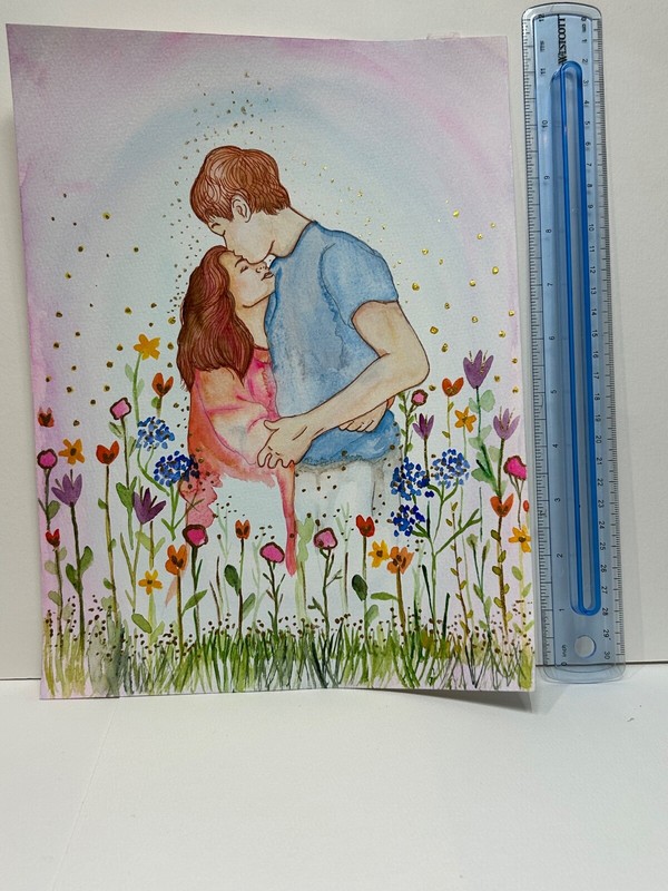 Anniversary Watercolor Original Art Love Valentine Couples Healthy Relationships gallery
