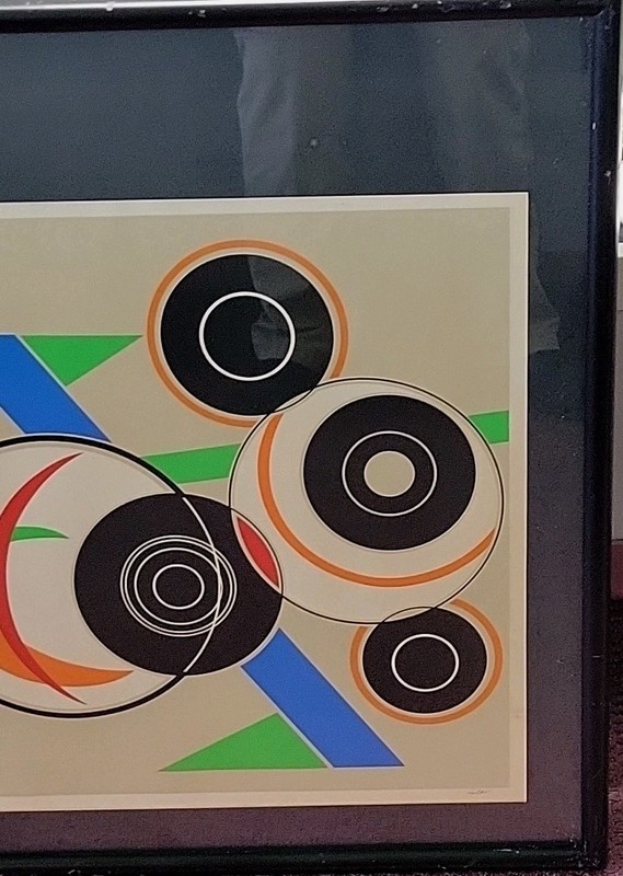 Mid Century Modern Fred Isler Geometric Silkscreen SIgned and Numbered 165/300 gallery