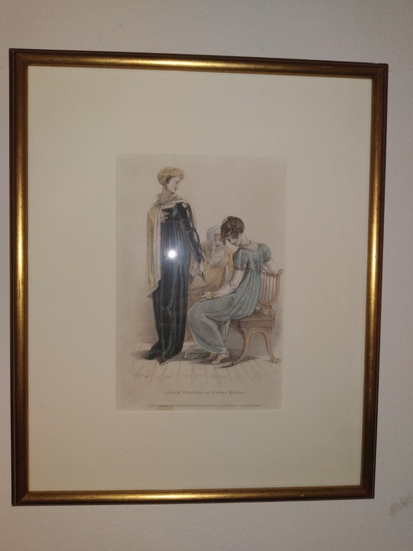 Ackermann’s Repository of Arts (1810) «Ladies Evening or Opera Dress» Framed