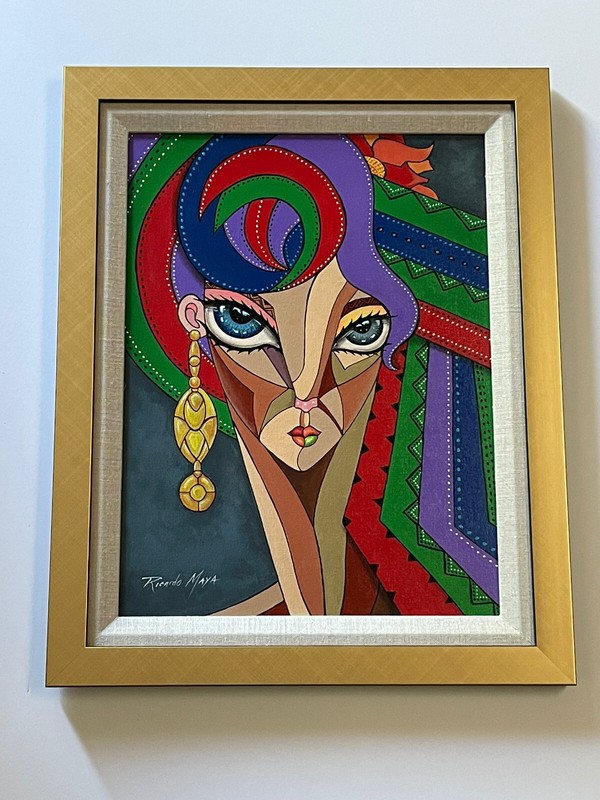 Ricardo Maya Original Painting Authentic Cuban Modernist Nicaragua Abstract 16″