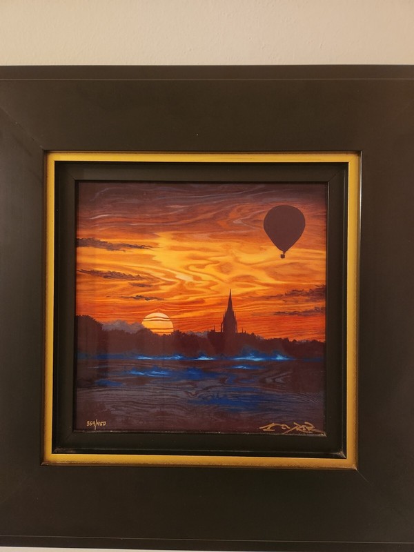 Rising into the Horizon, Beautiful Landscape painted on wood