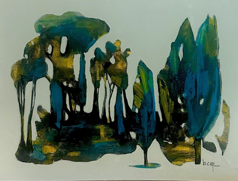 THE GOLDEN HOUR, TUSCANY Original Landscape Painting Artist Beth Capogrossi