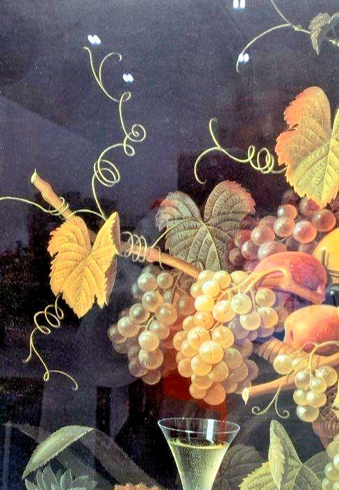 Antique Rosen Style Folk Art Still Life Oil on Canvas 'Ecstatic Fruit' Painting gallery