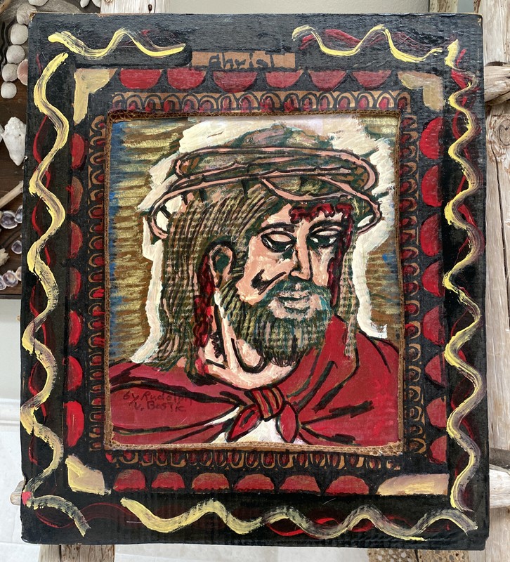 RUDOLPH VALENTINO BOSTIC Original Painting «CHRIST» from THE FINAL HOUR 18″x20″
