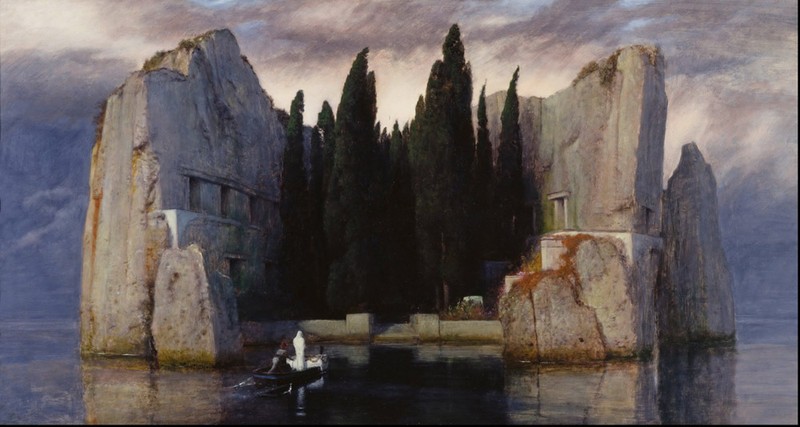 Stunning Oil painting seascape Xanadu Ancient castle on the ocean no framed