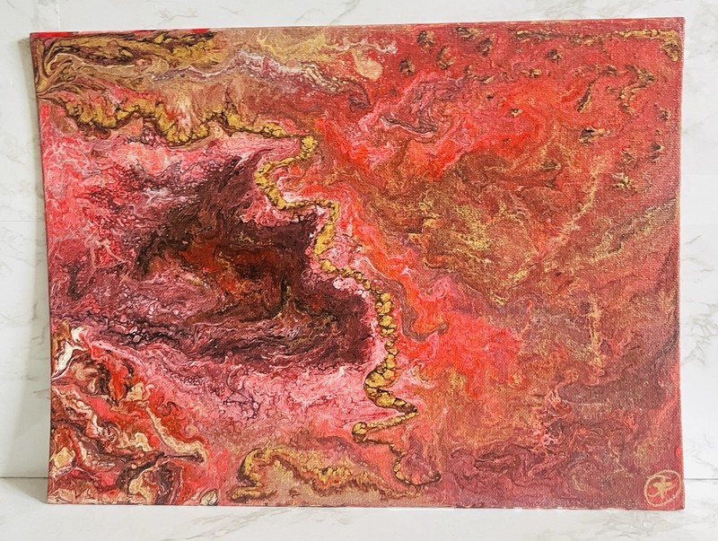 Abstract Wall Art Hand painted Acrylic On Canvas Art -Size: 16x12 Panel-Unframed gallery