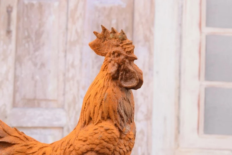 Cast Iron Rooster Sculpture - Rustical Rooster Statue - Farm Sculpture- Antique gallery