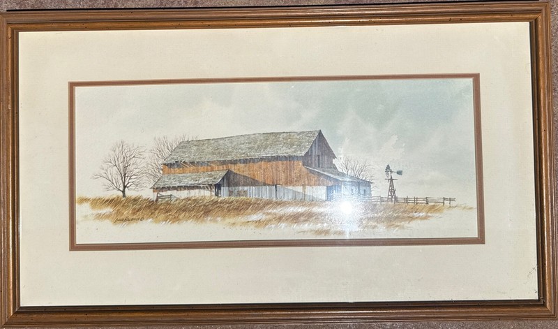 VINTAGE DAVID HALBACH PAINTING BARN LANDSCAPE CALIFORNIA ARIZONA ARTIST