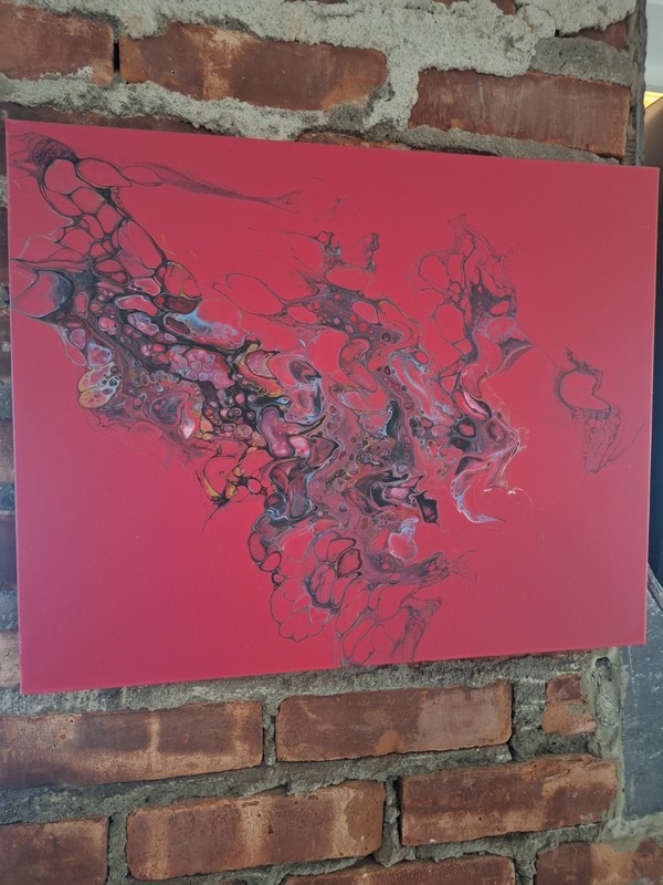 Original Acrylic Pour Painting Abstract Art signed canvas gallery