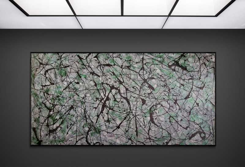 Original Abstract Painting One of a Kind Green Grey XXL Canvas Wall Art
