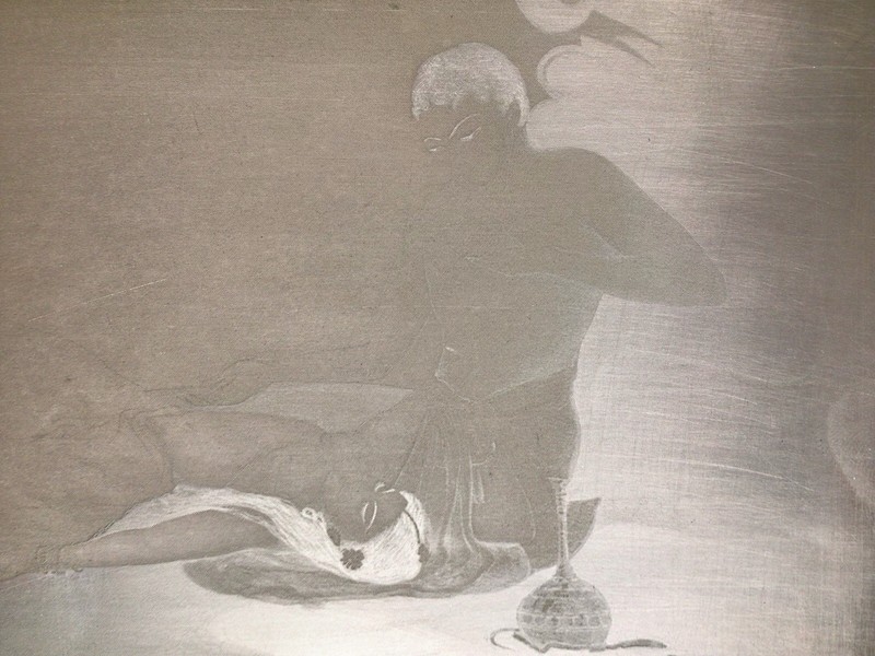 Antique Copper Plate Omar Khayyam Lovers 1920s India Art Painting gallery