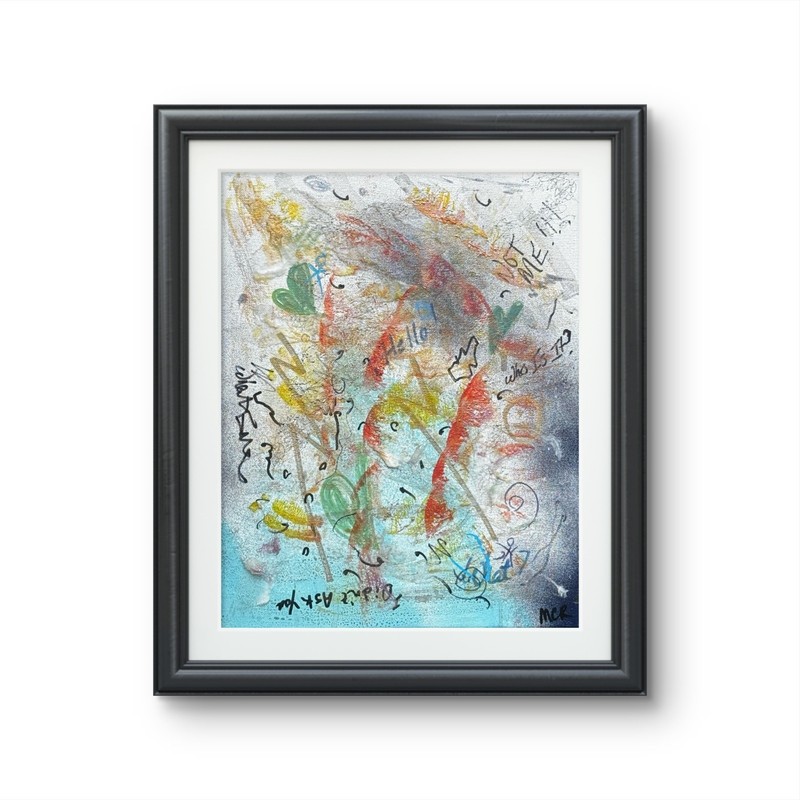 Original Signed Mixed Media Abstract Art Emotion Painting 11x14 OOAK gallery