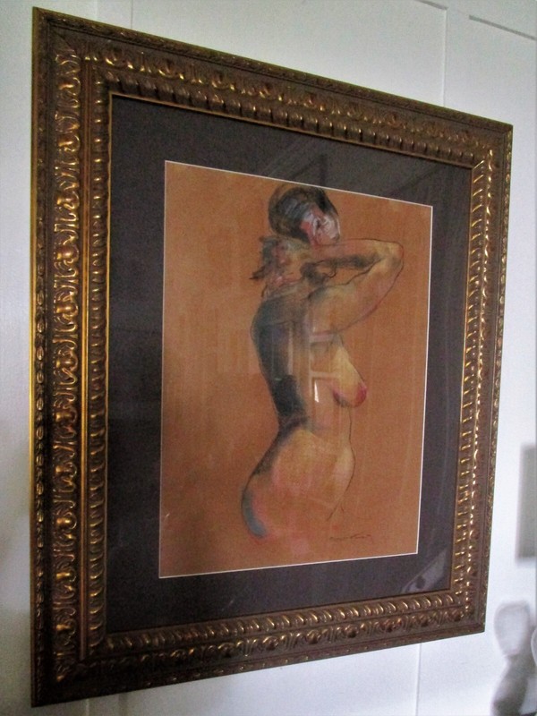 RARE, LARGE FRAMED ORIGINAL PASTEL, WOMAN, EMIL KOSA JR.,1903 - 1968 gallery