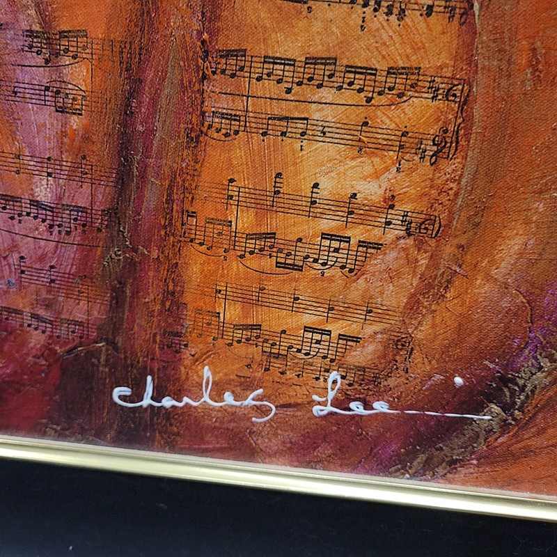 Charles Lee Cello & Violin Duet Painting Titled Classical Music 60" X 48" gallery