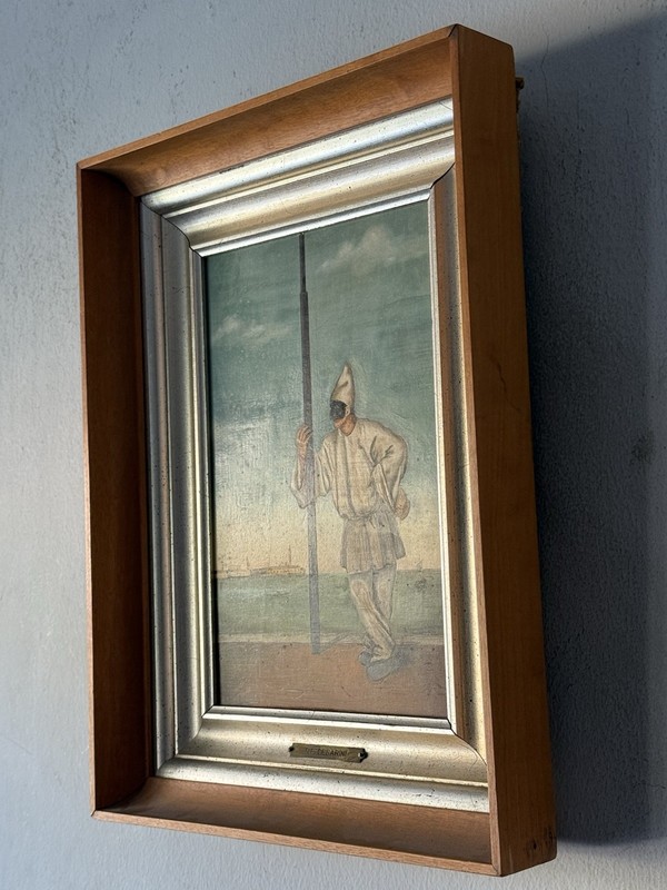 PIER LUIGI CESARINI VINTAGE ITALIAN MODERN FIGURATIVE LANDSCAPE OIL PAINTING 59 gallery