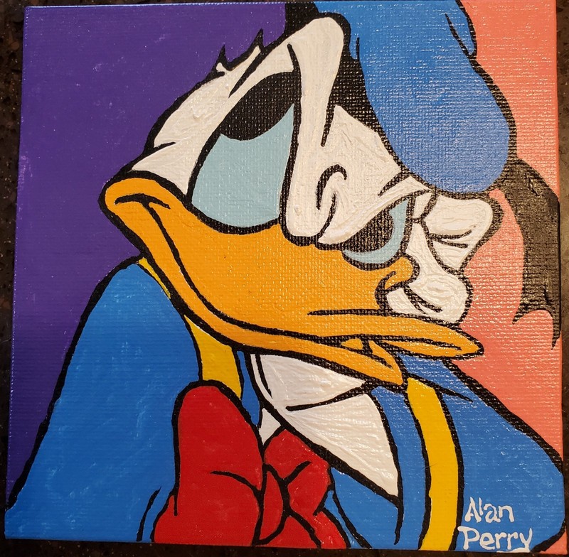 Donald Duck 6″×6″ Acrylic Painting