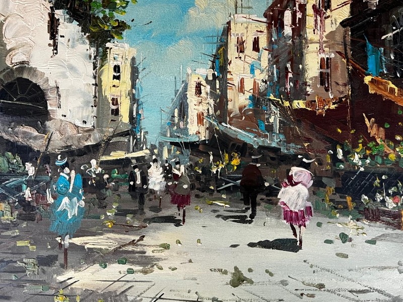 Vintage Landscape Oil Painting Cityscape Rome Italy Mid Century Modern Framed gallery